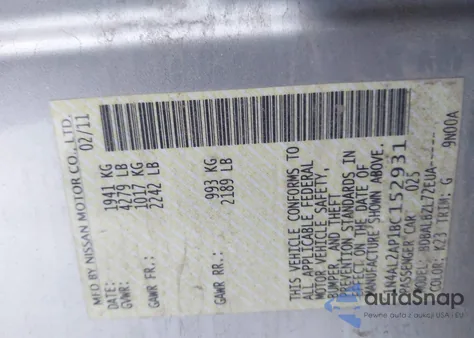 2011 Nissan Altima 2.5 S from USA, damaged, VIN 1N4AL2AP1BC152931